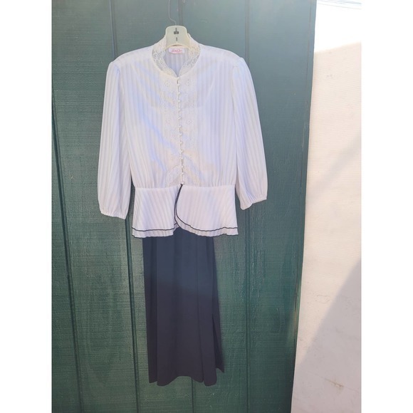 Vintage Jerri Gee Spaghetti Straps Maxi‎ Dress and Peplum Lace Collar Jacket - Picture 10 of 12